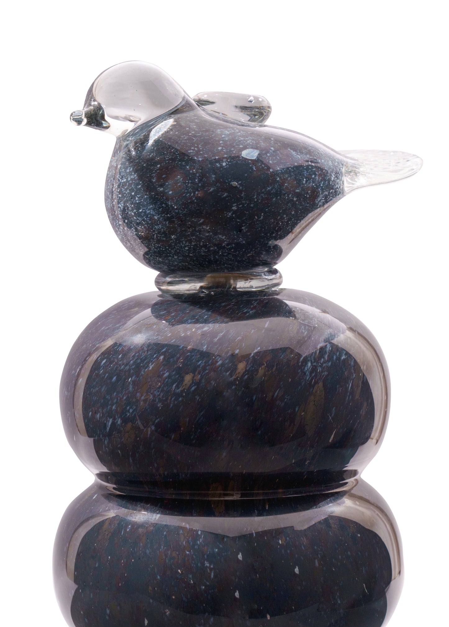 Black guta glass candle holder