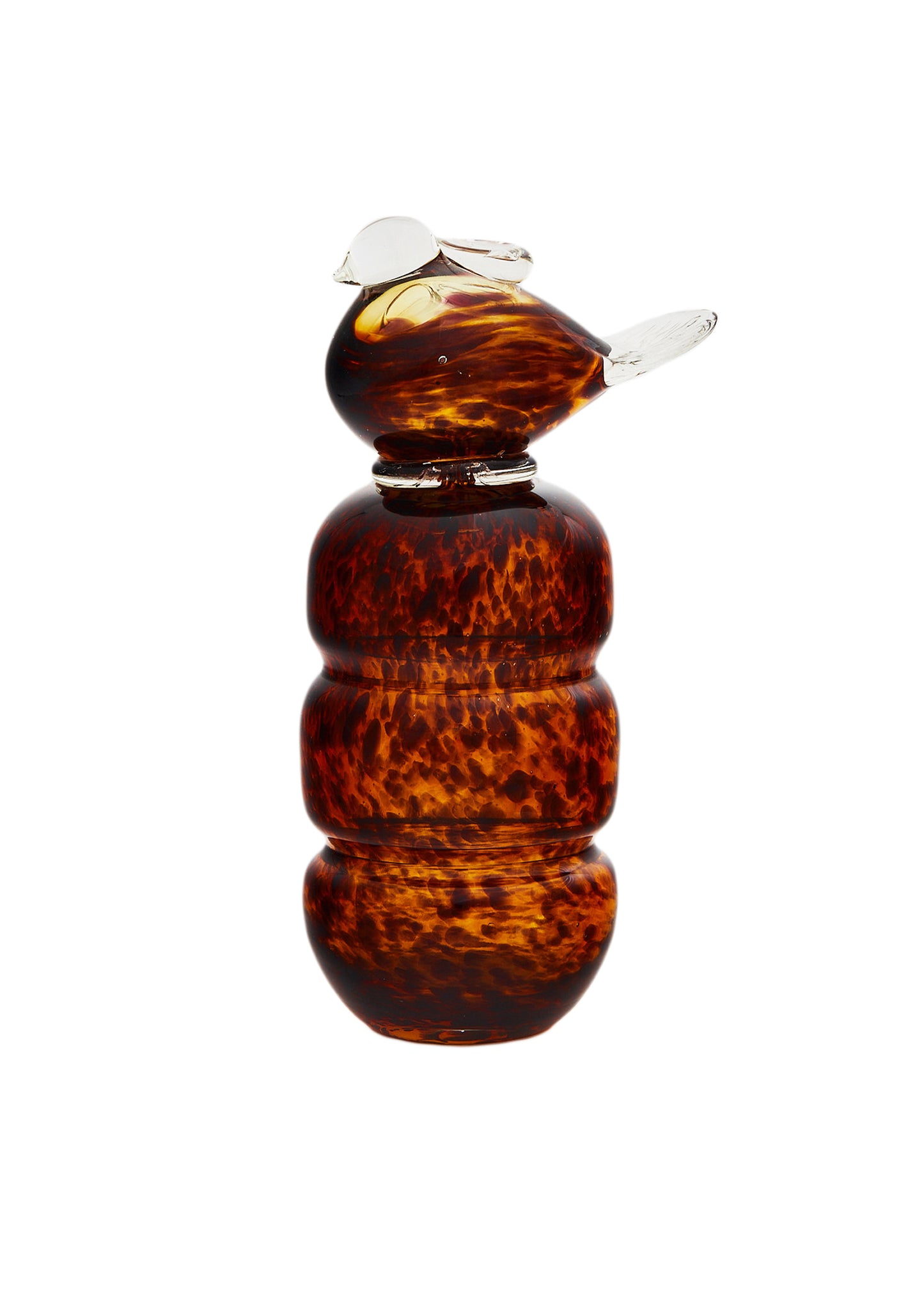 Leopard guta glass candle holder