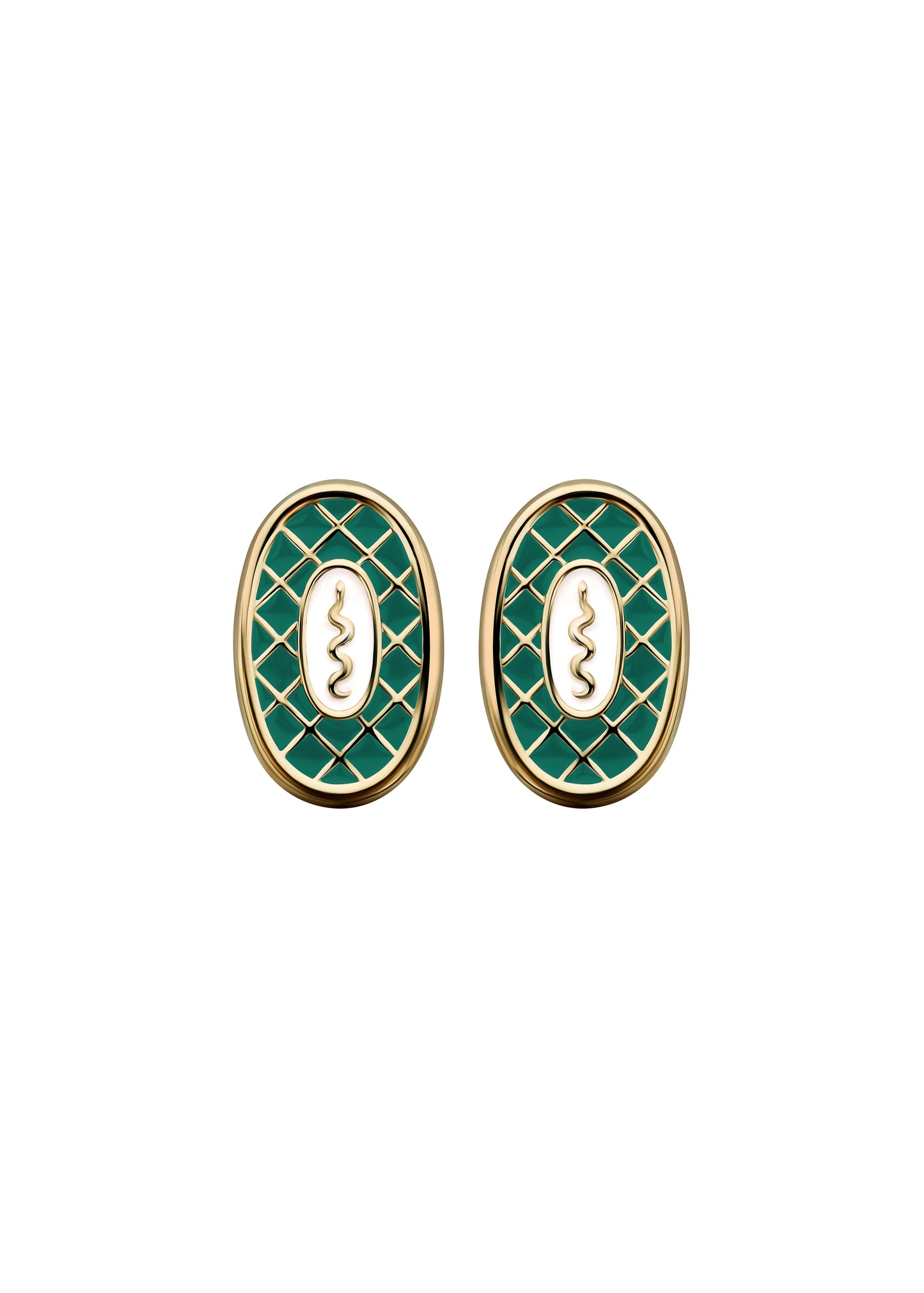 Serpent Earrings in Emerald Green