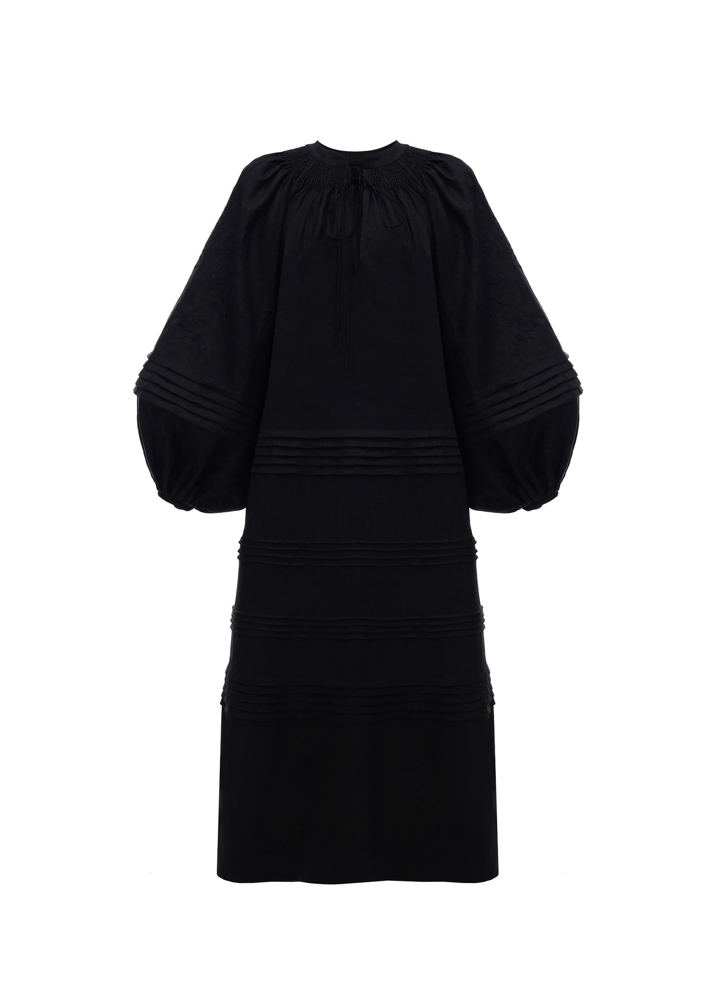 Tomila Embroidered Dress in Black