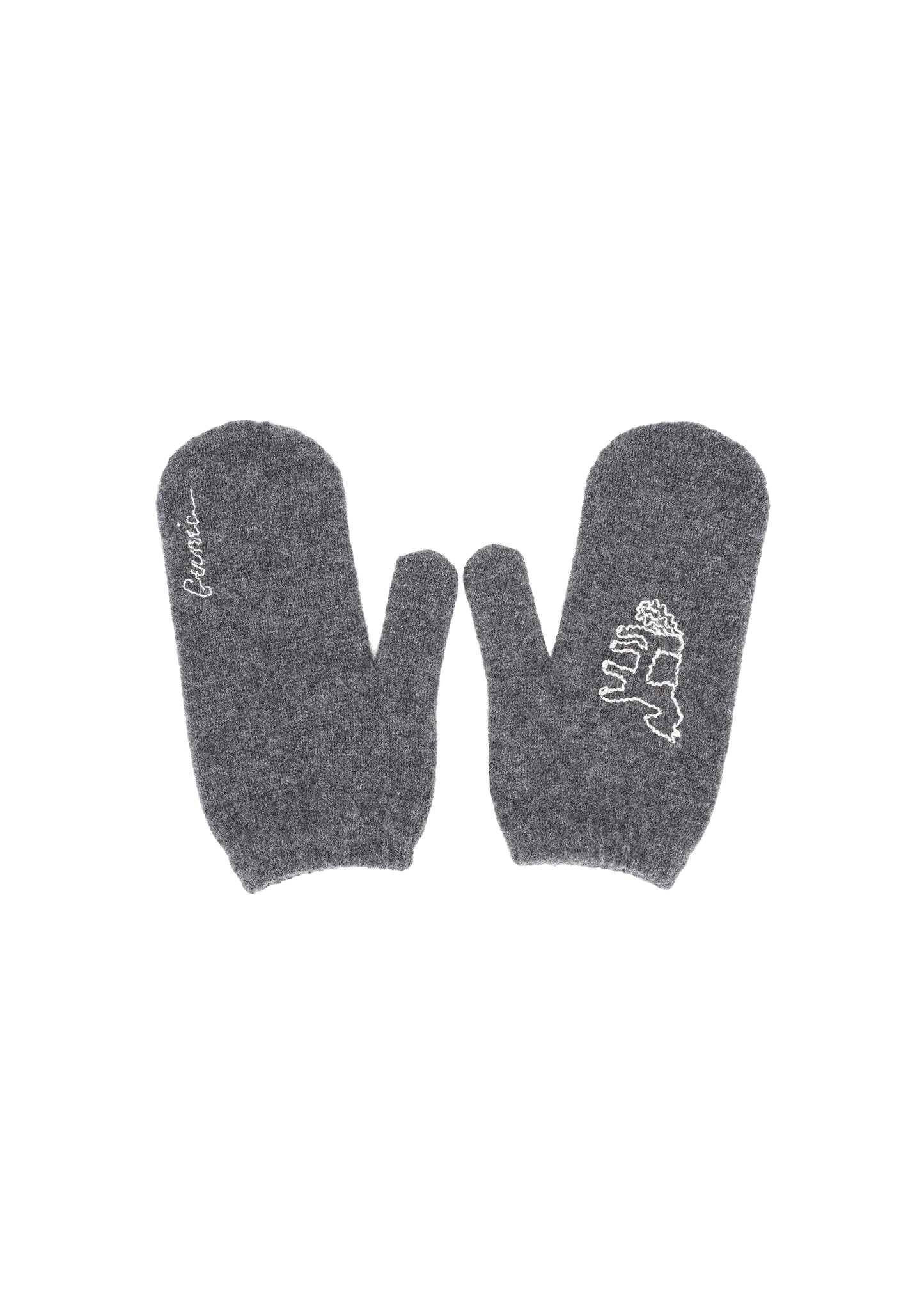 Konyk Cashmere Mittens in Grey