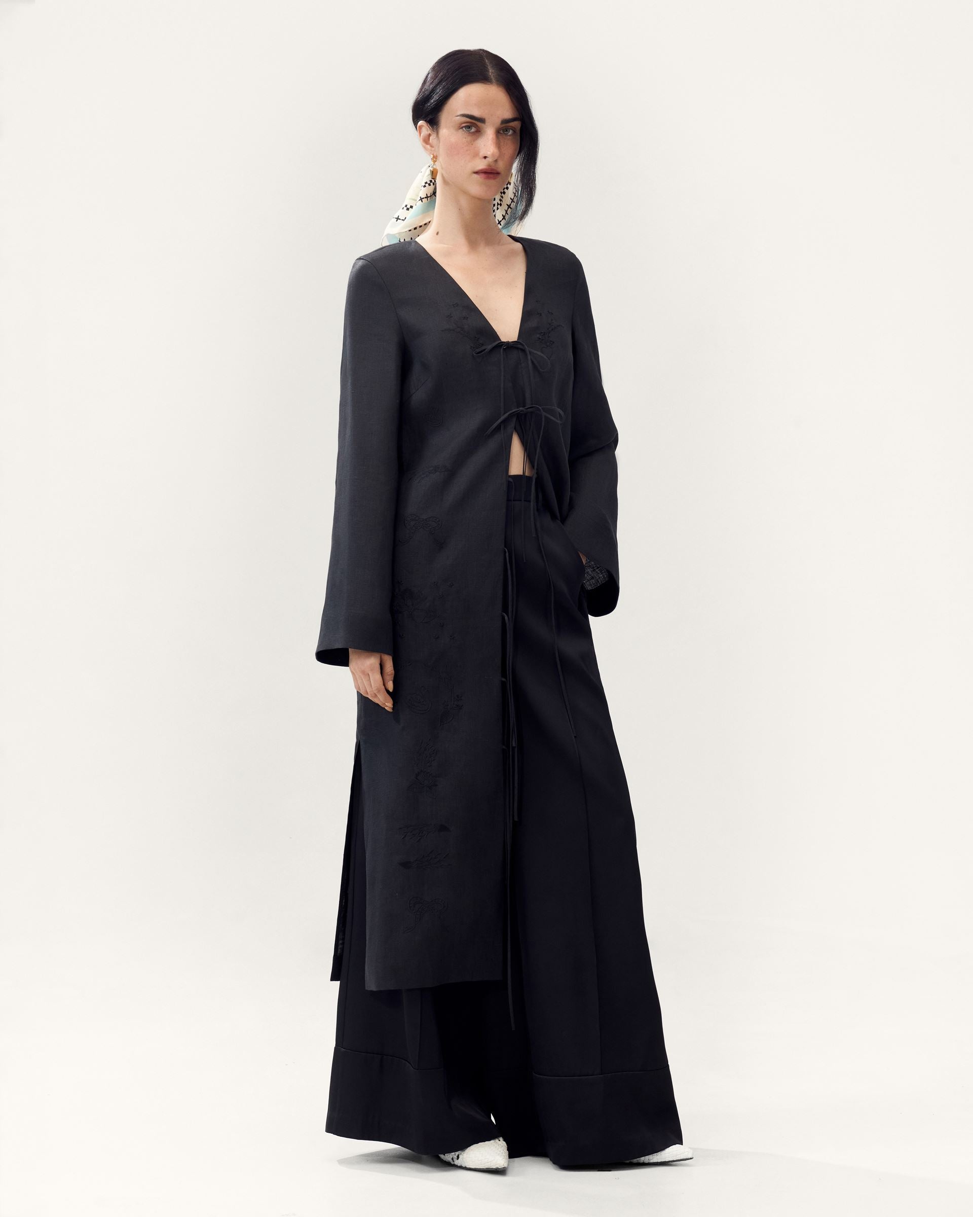 Сукня-халат на зав'язках Зена чорний