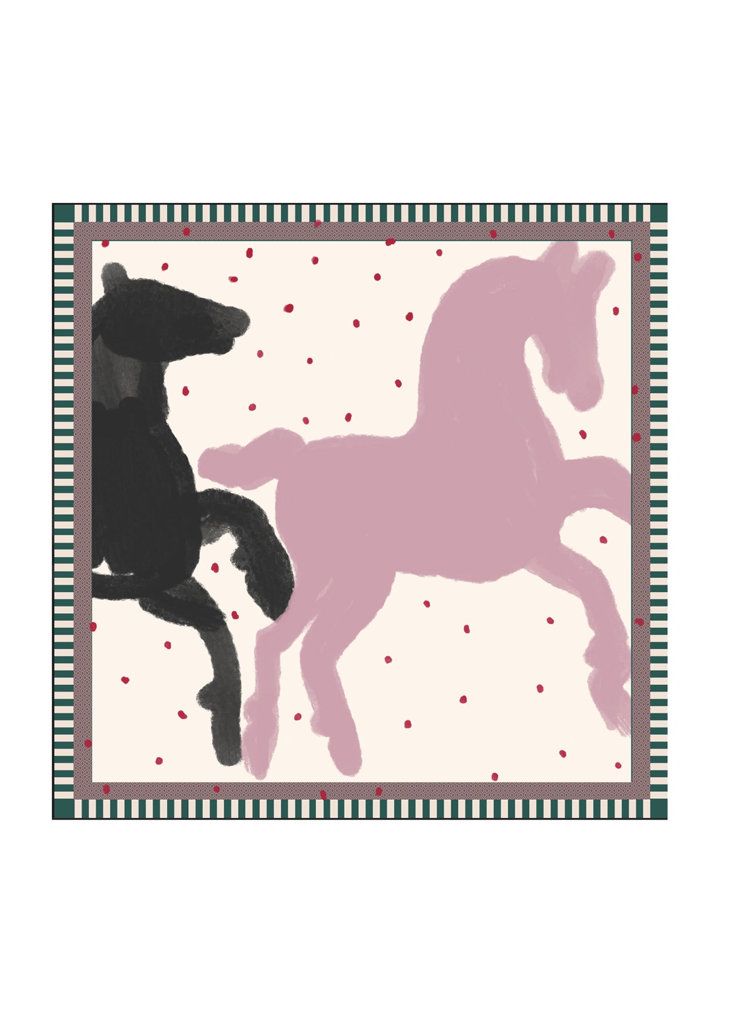 Silk headscarf with horses