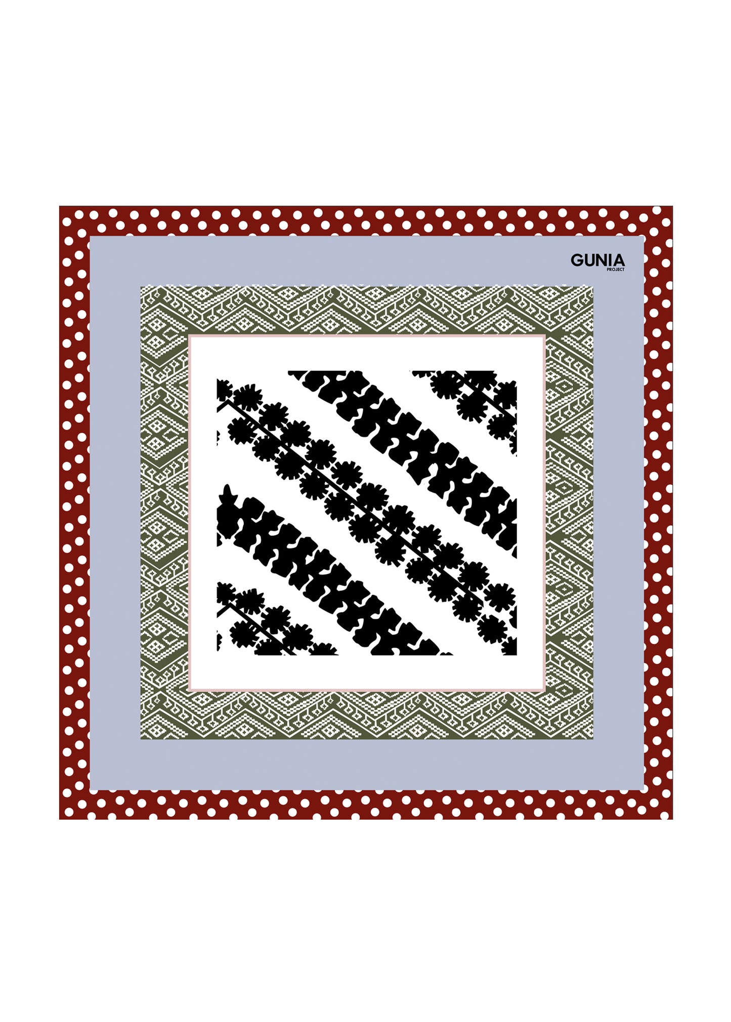 Silk headscarf with ornaments
