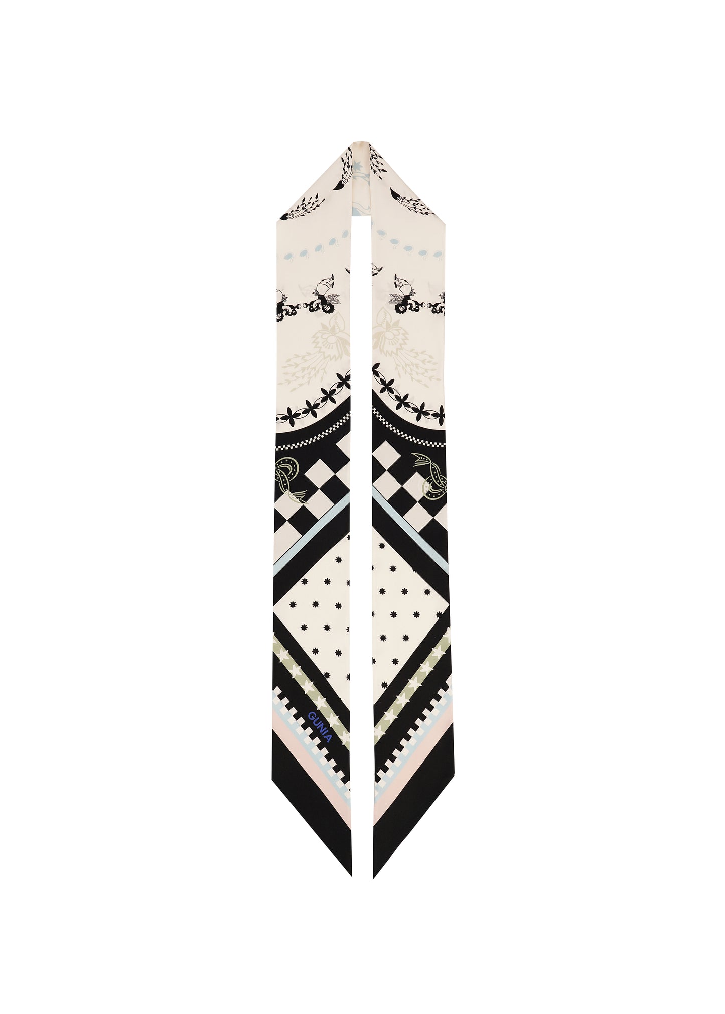 Ornament Long Silk Headscarf