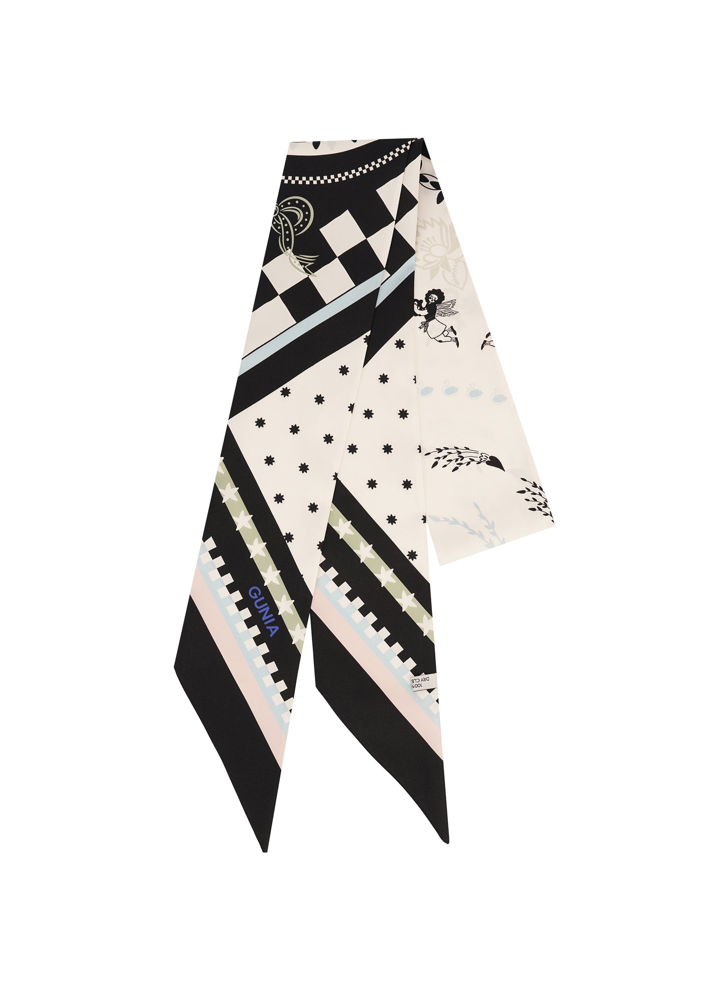 Ornament Long Silk Headscarf