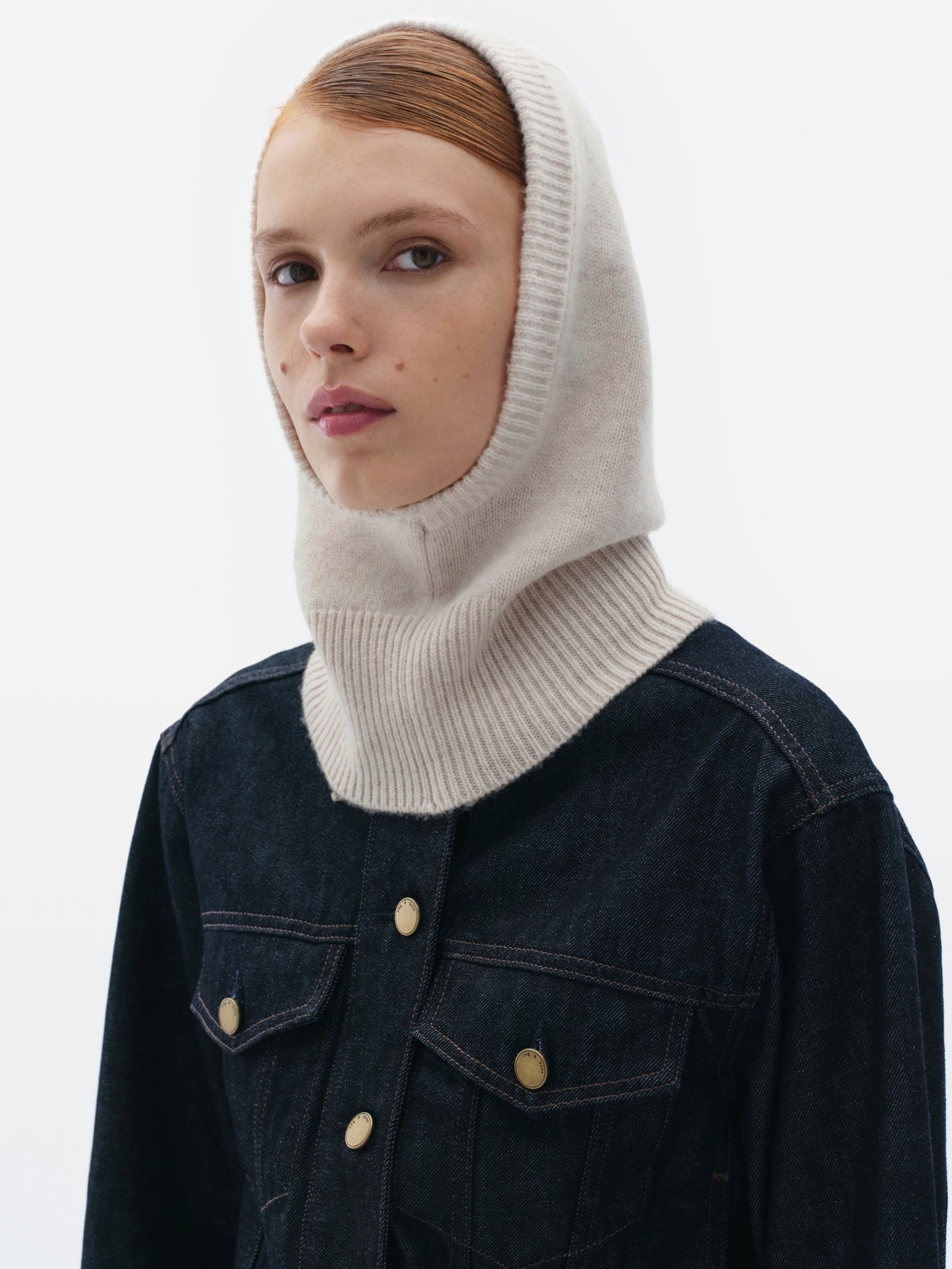GUNIA Cashmere Balaclava in Milk