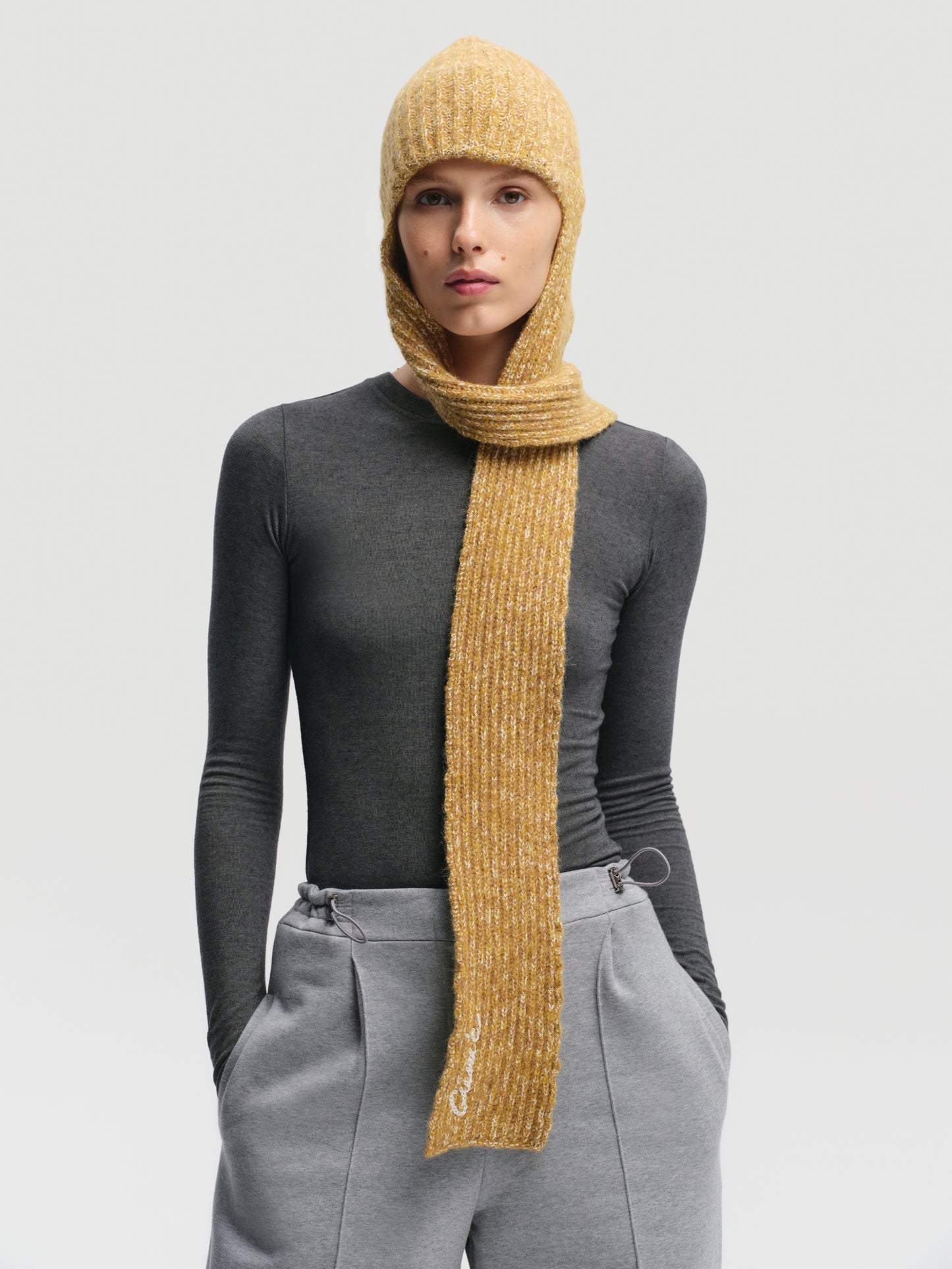 Yellow hat-scarf
