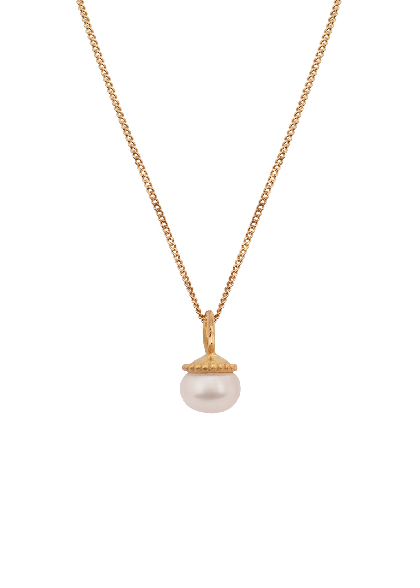 Кулон з білою перлиною на ланцюжку