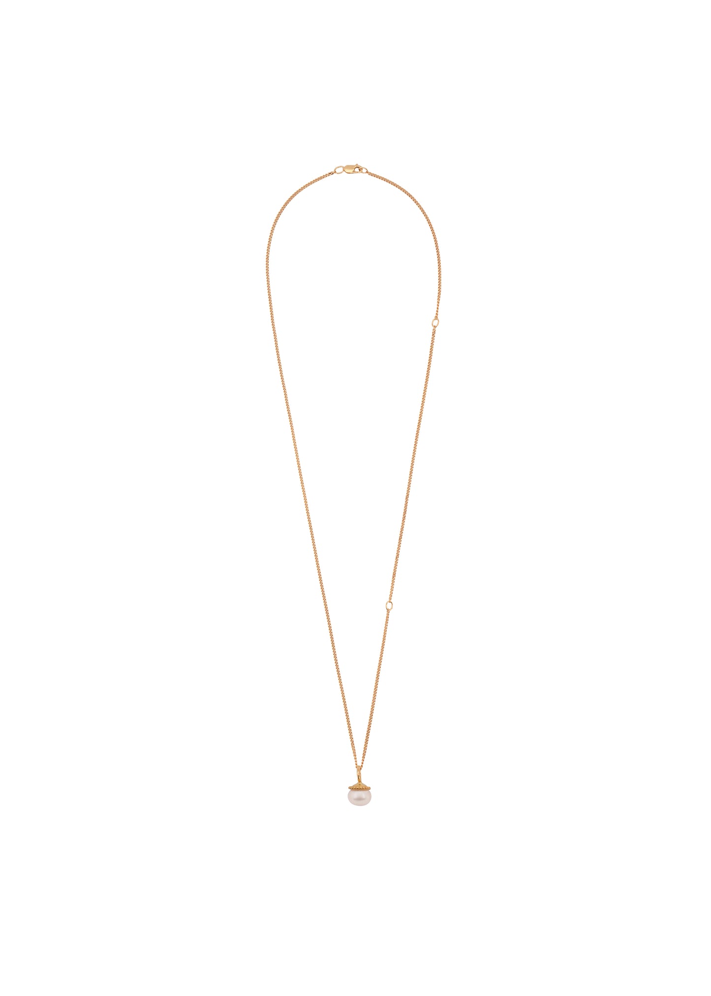 Кулон з білою перлиною на ланцюжку