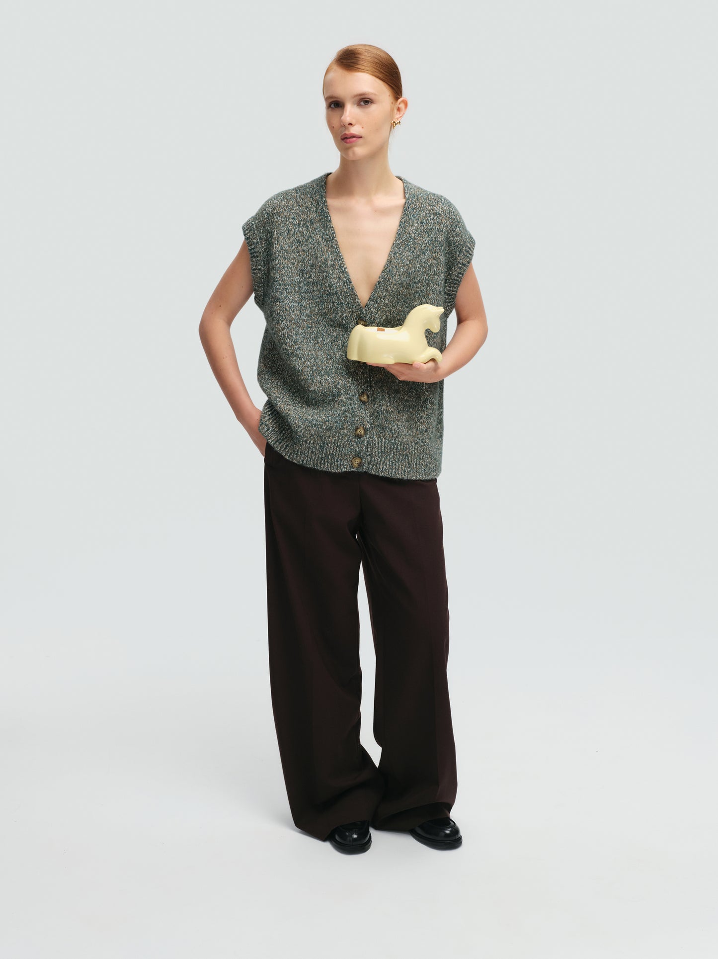 Mélange Button Up Vest