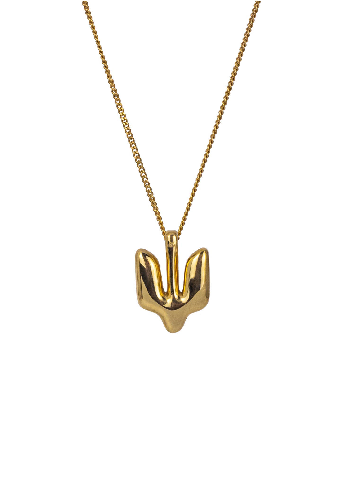 Gold Plated Pendant Trident small