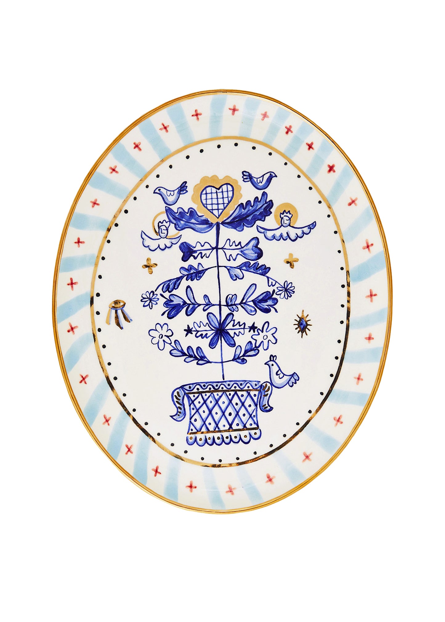 Oval plate with a Tree of life