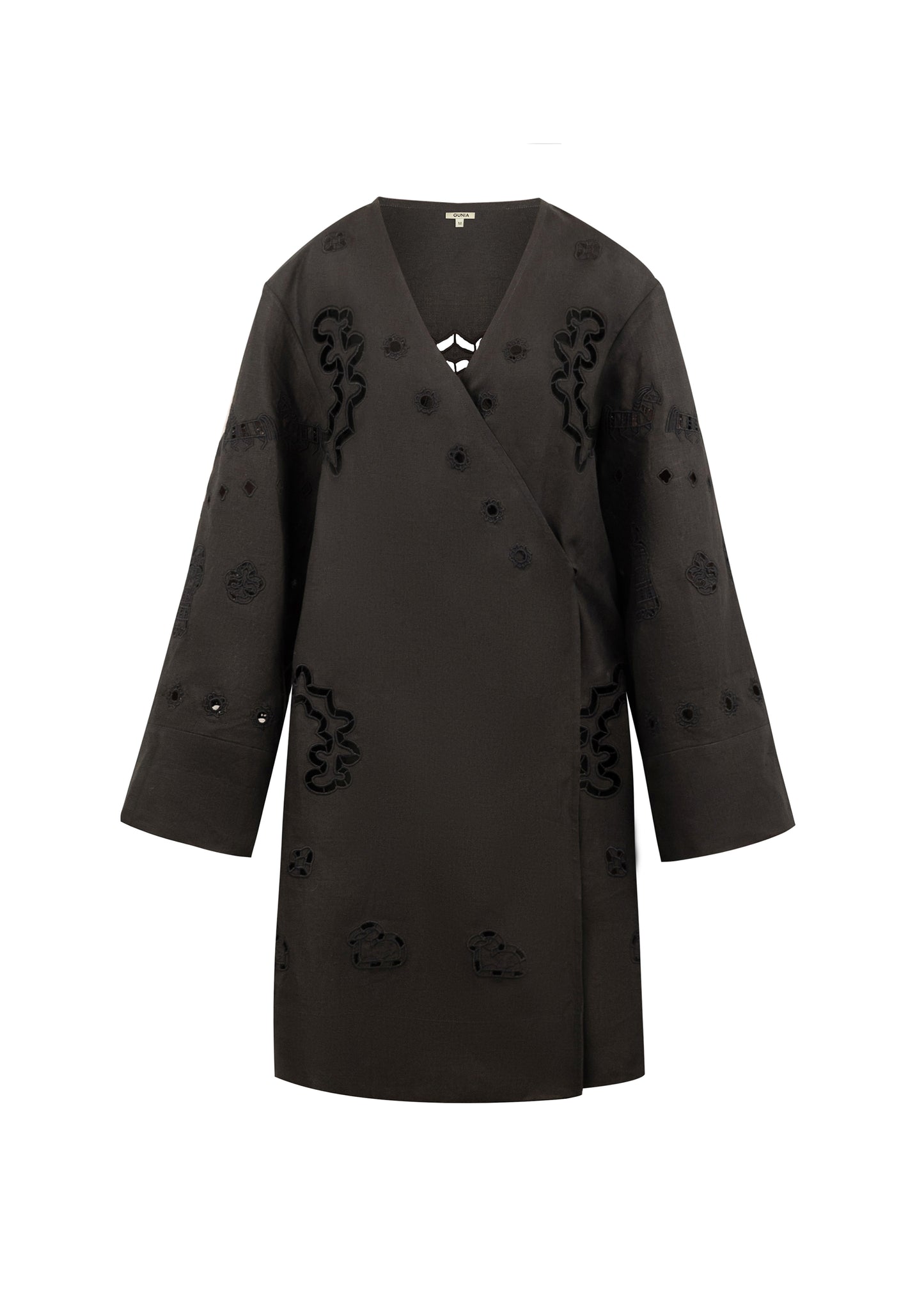 LIANA Black Embroidered Robe
