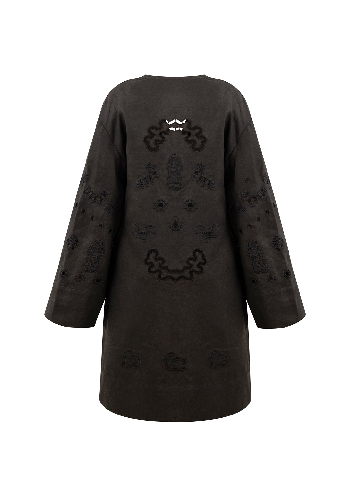 LIANA Black Embroidered Robe