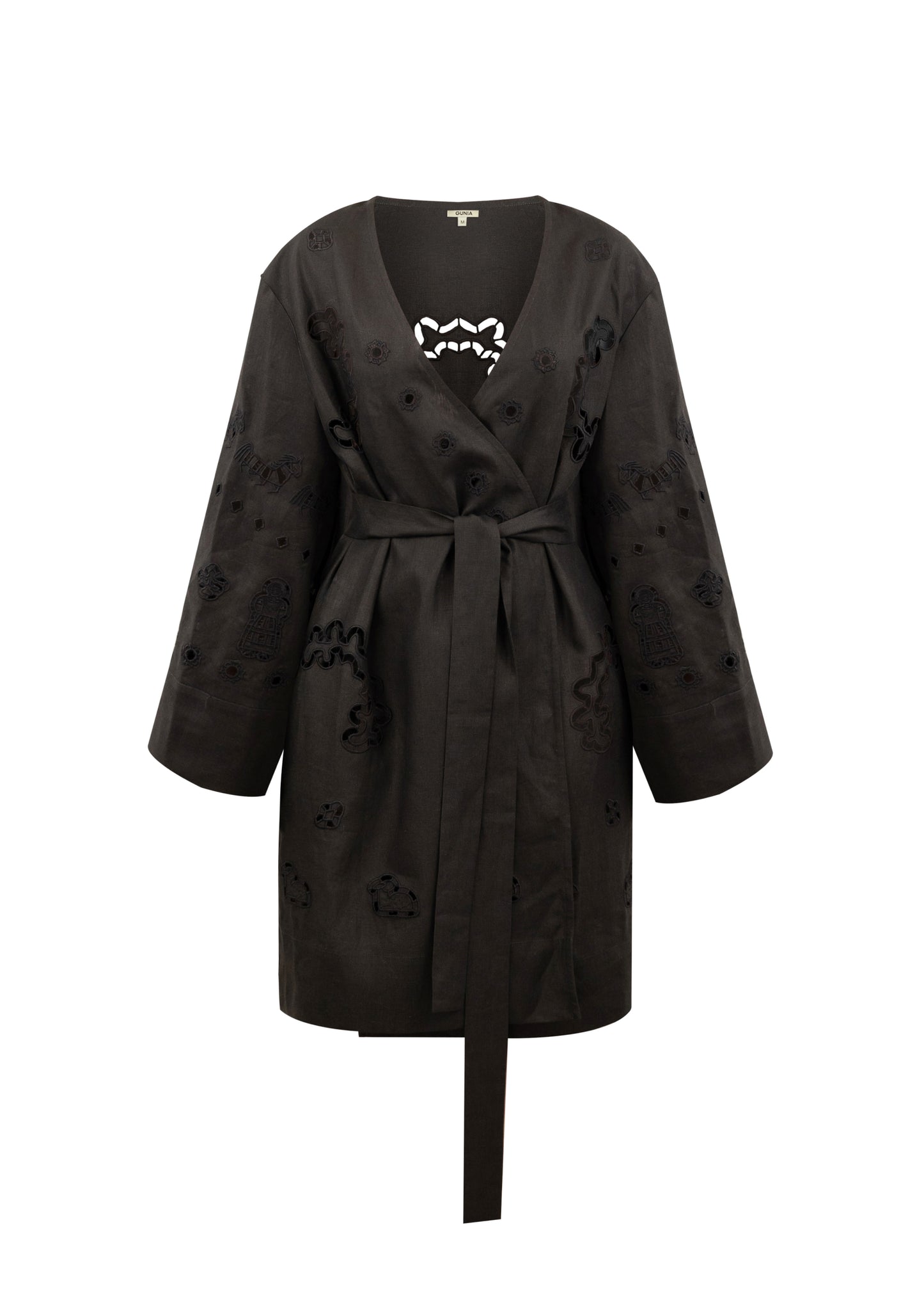 LIANA Black Embroidered Robe