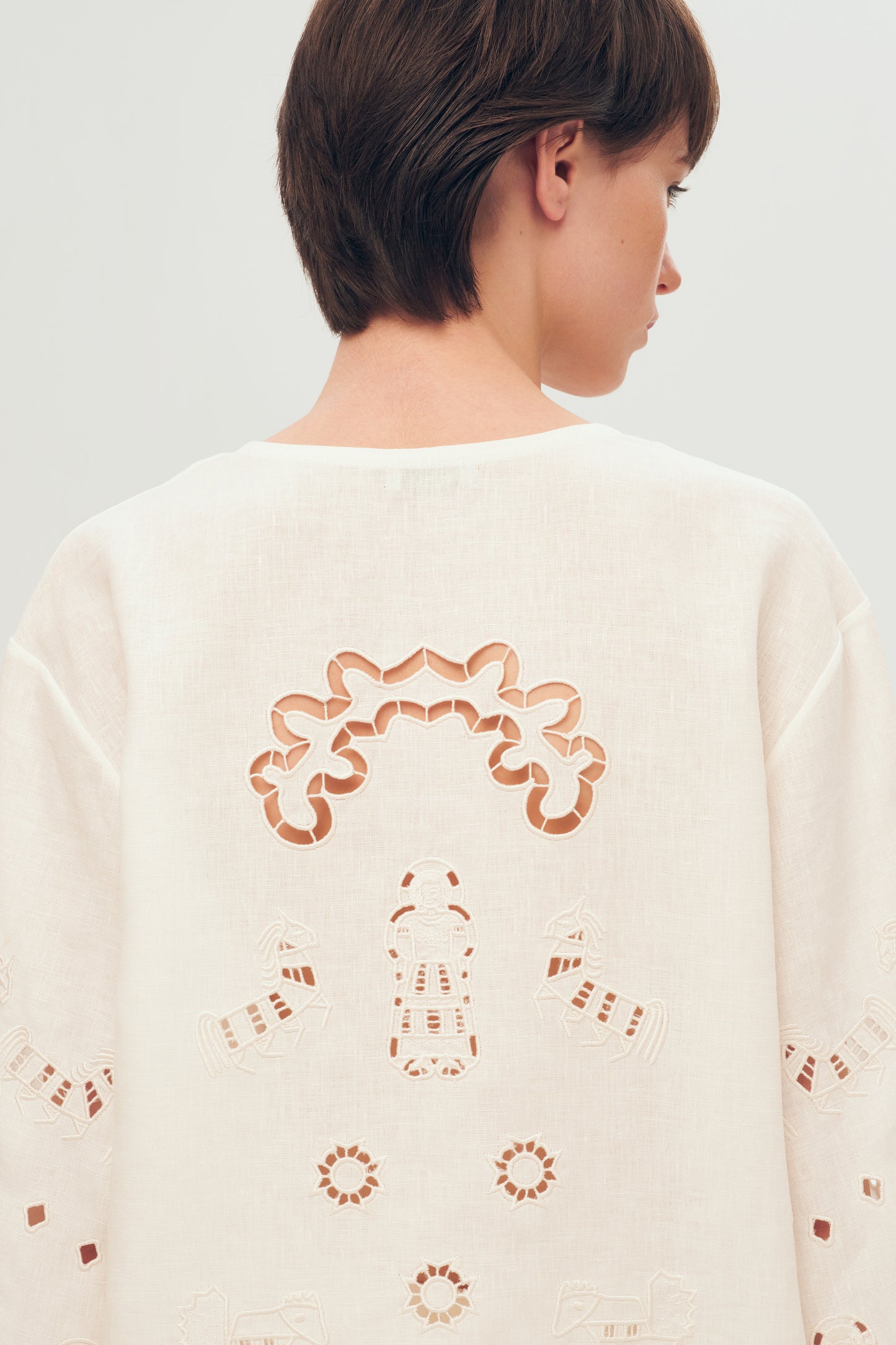 LIANA Milk Embroidered Robe