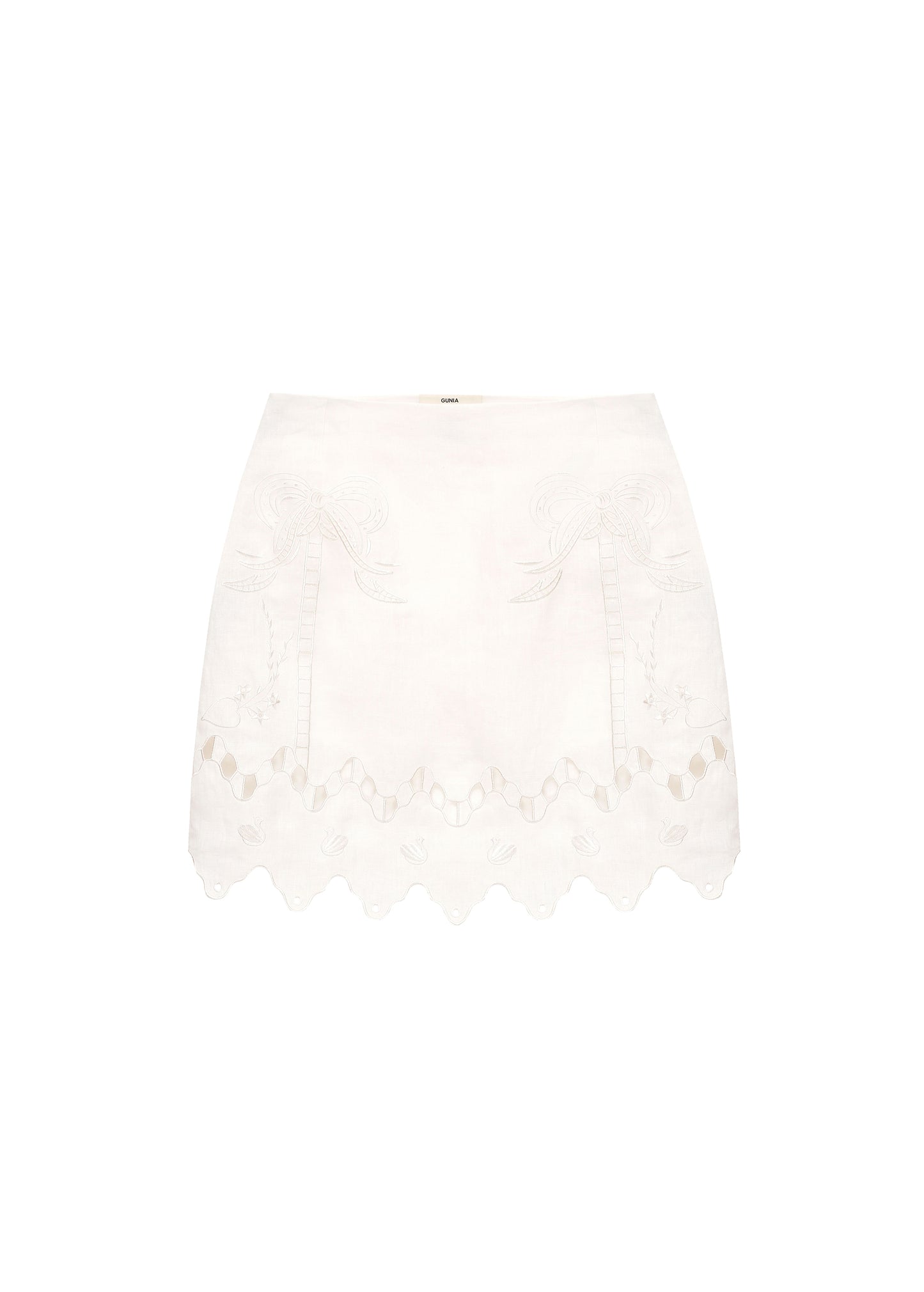 Yasna Embroidered Skirt in Milk