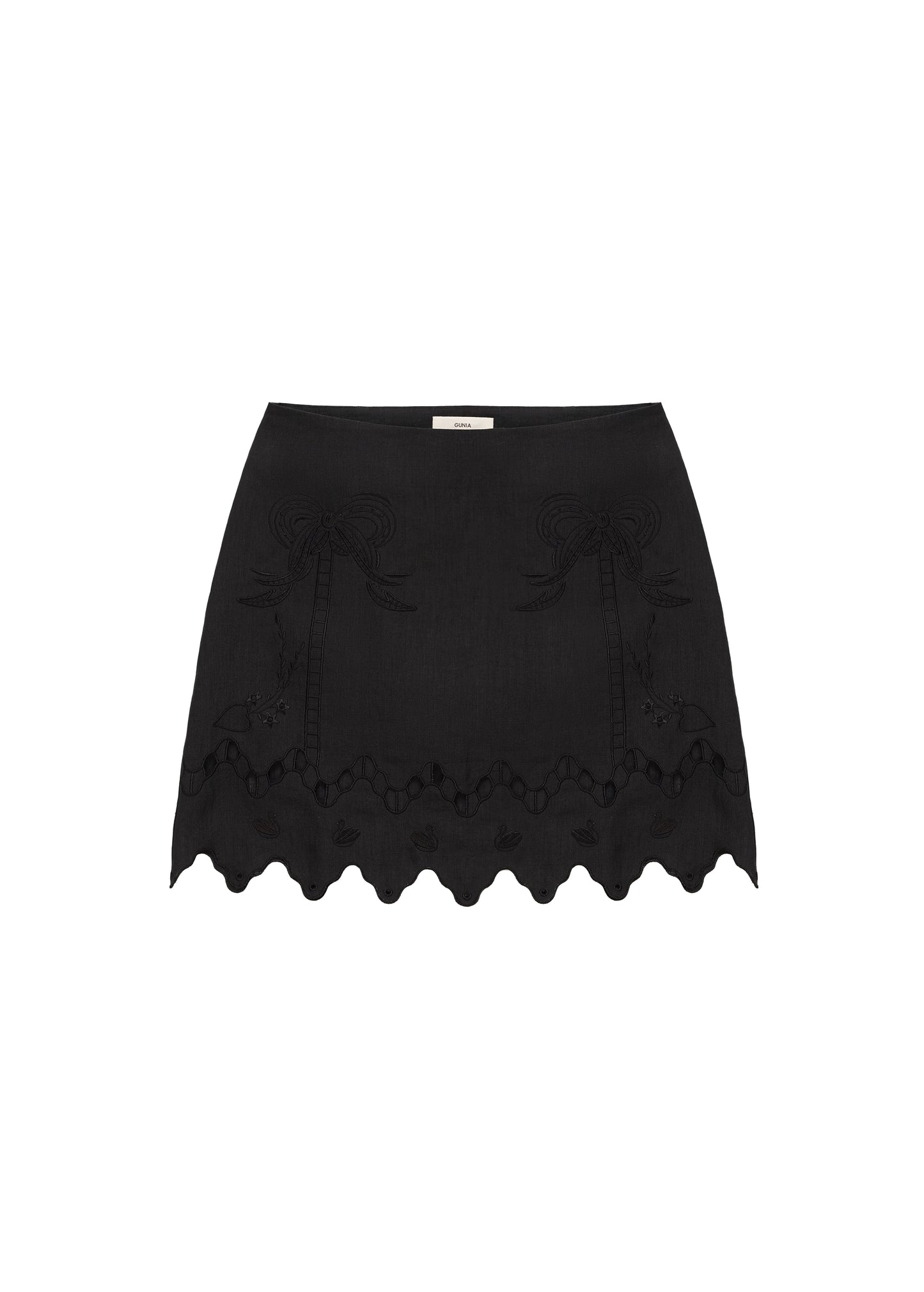 Yasna Embroidered Skirt in Black