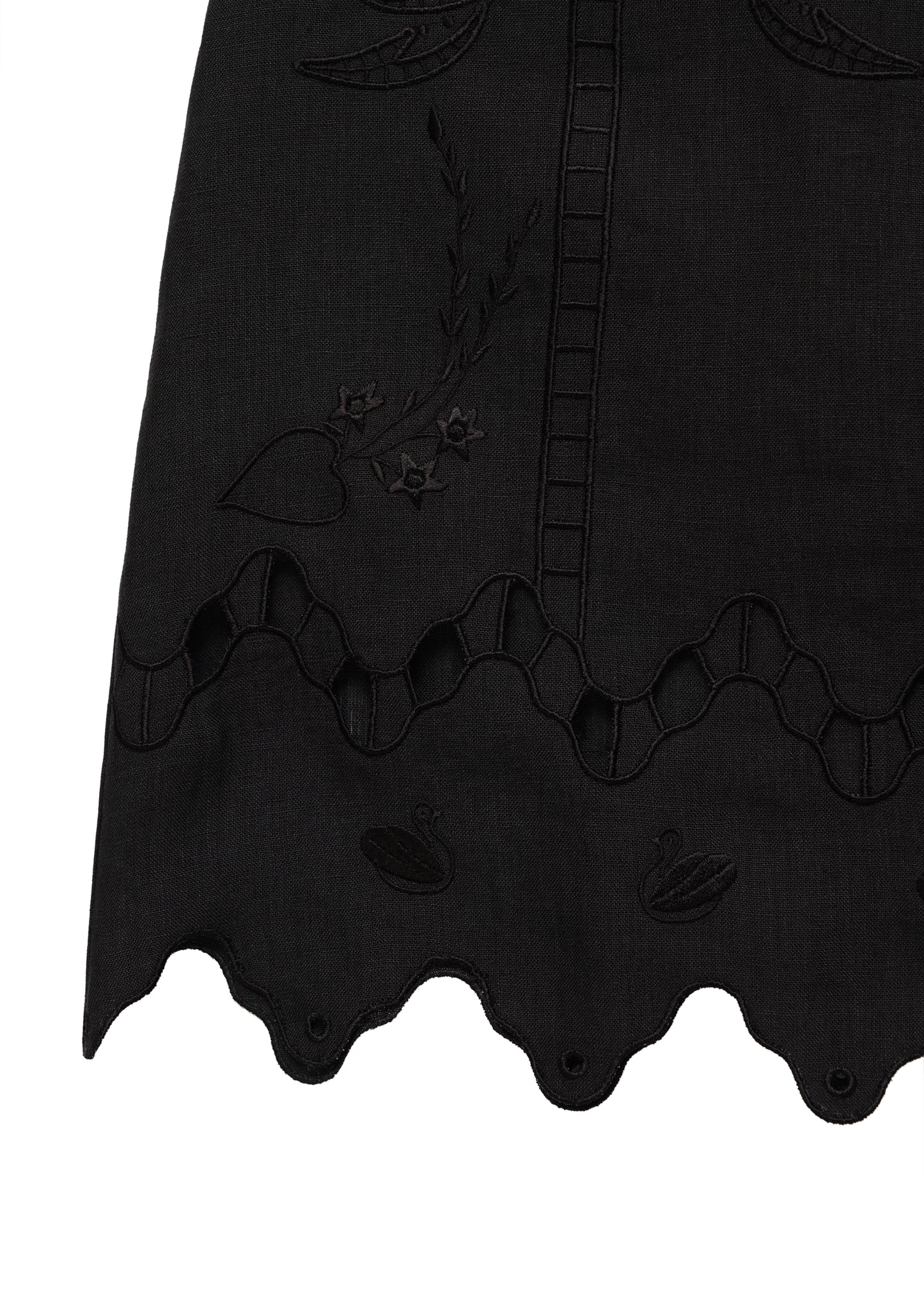 Yasna Embroidered Skirt in Black