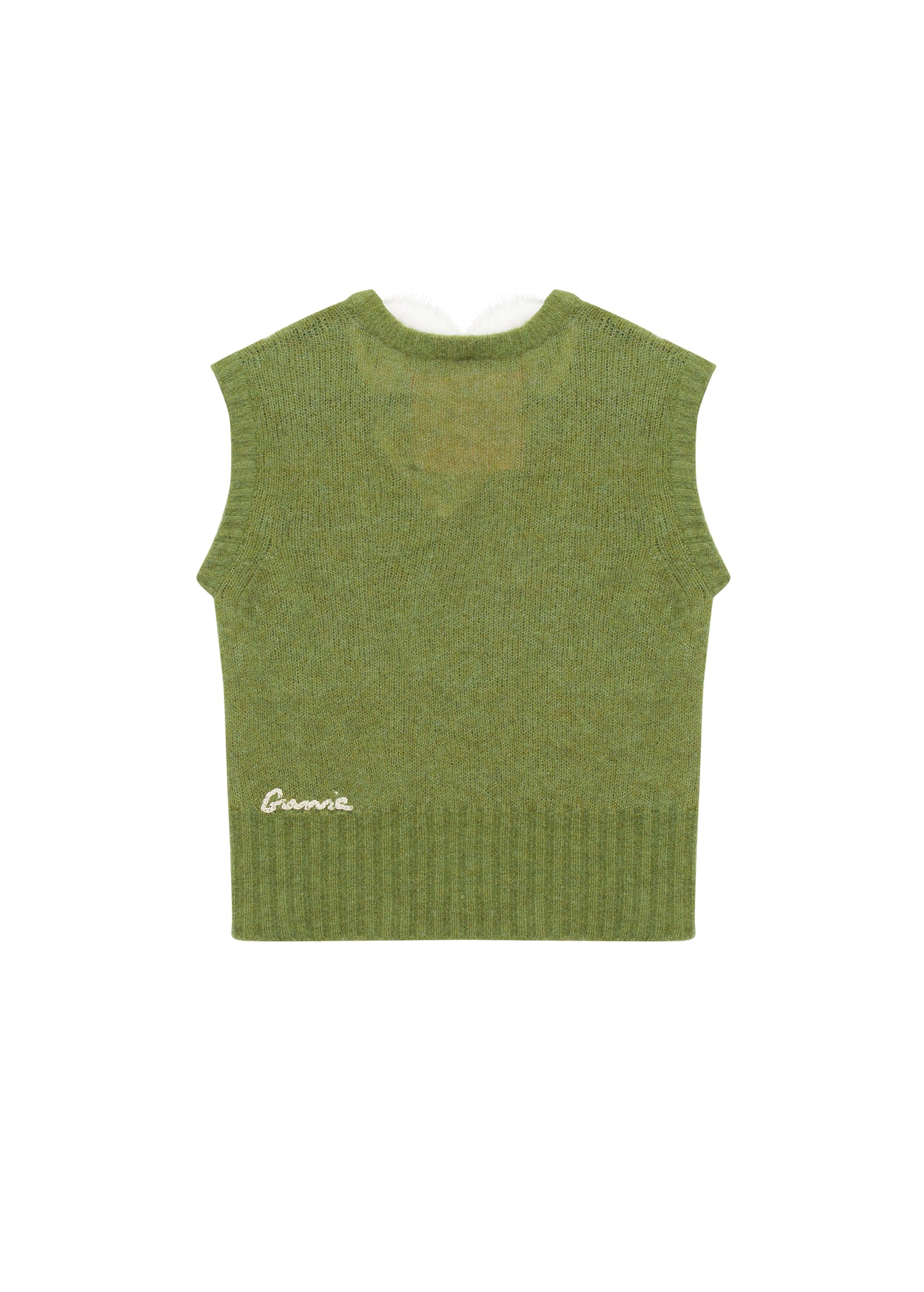 Lace-trimmed Vest in Green