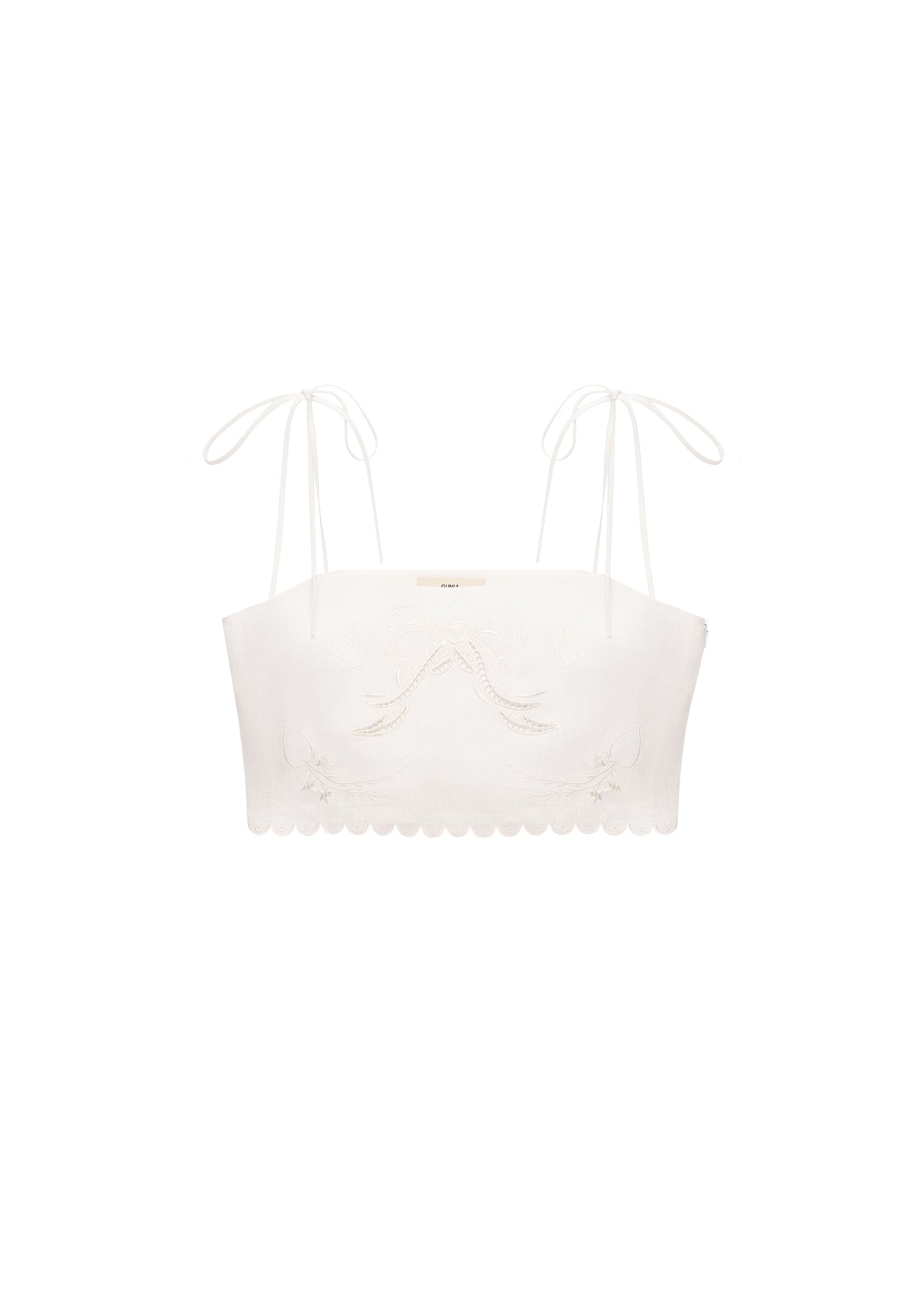 Yasna Embroidered Bra in Milk