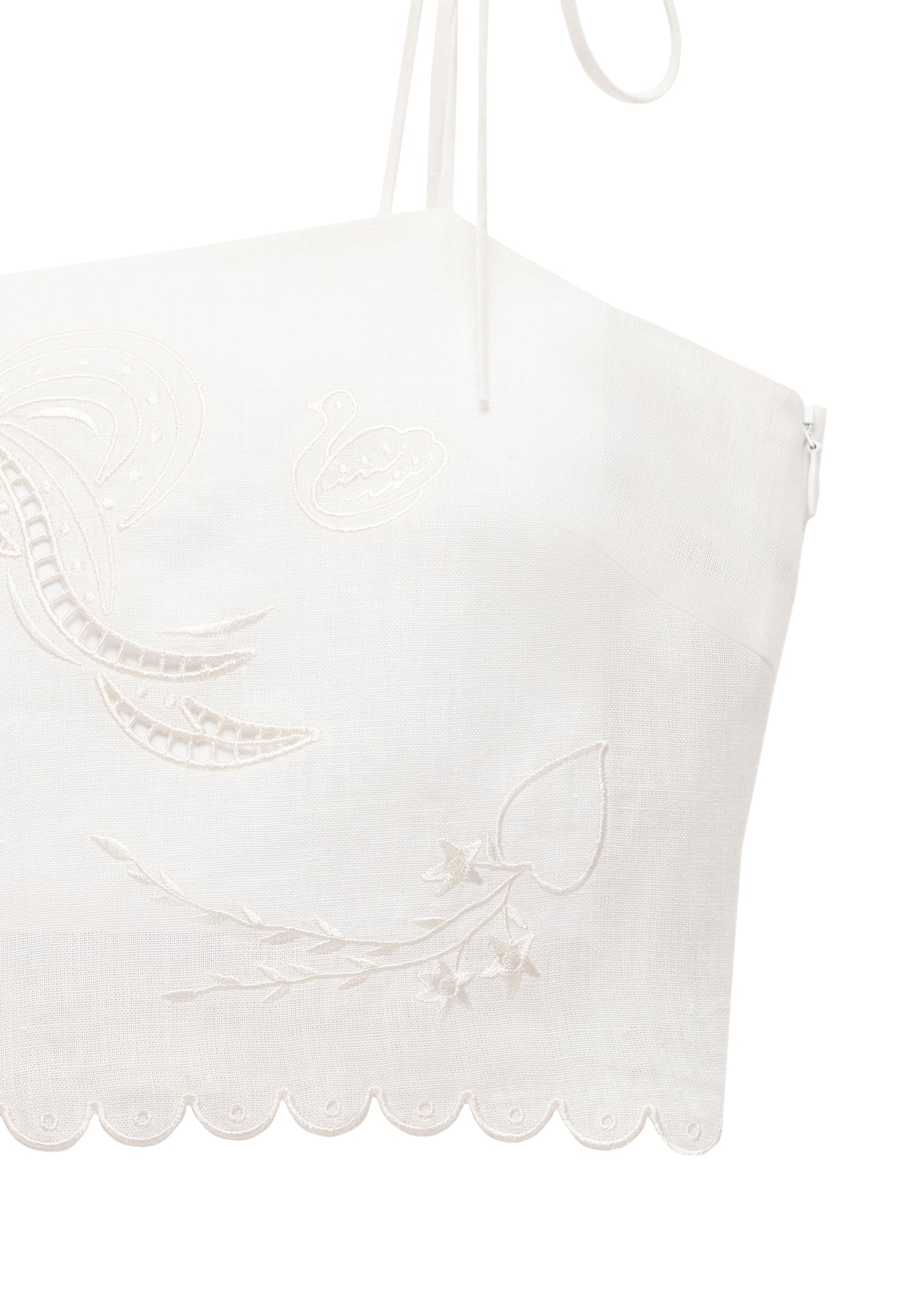 Yasna Embroidered Bra in Milk