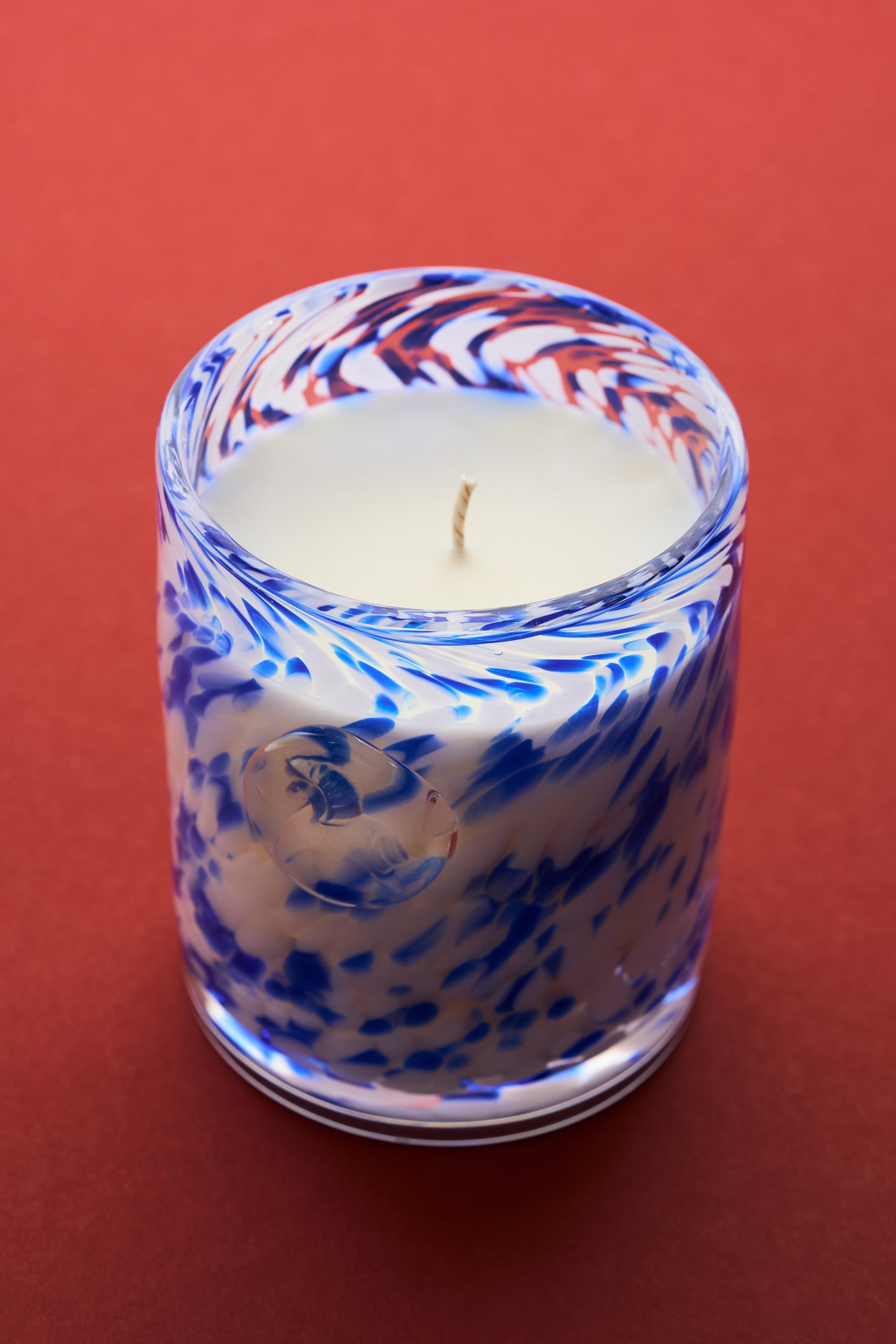 Konyk Glass Candle in Dark-Blue