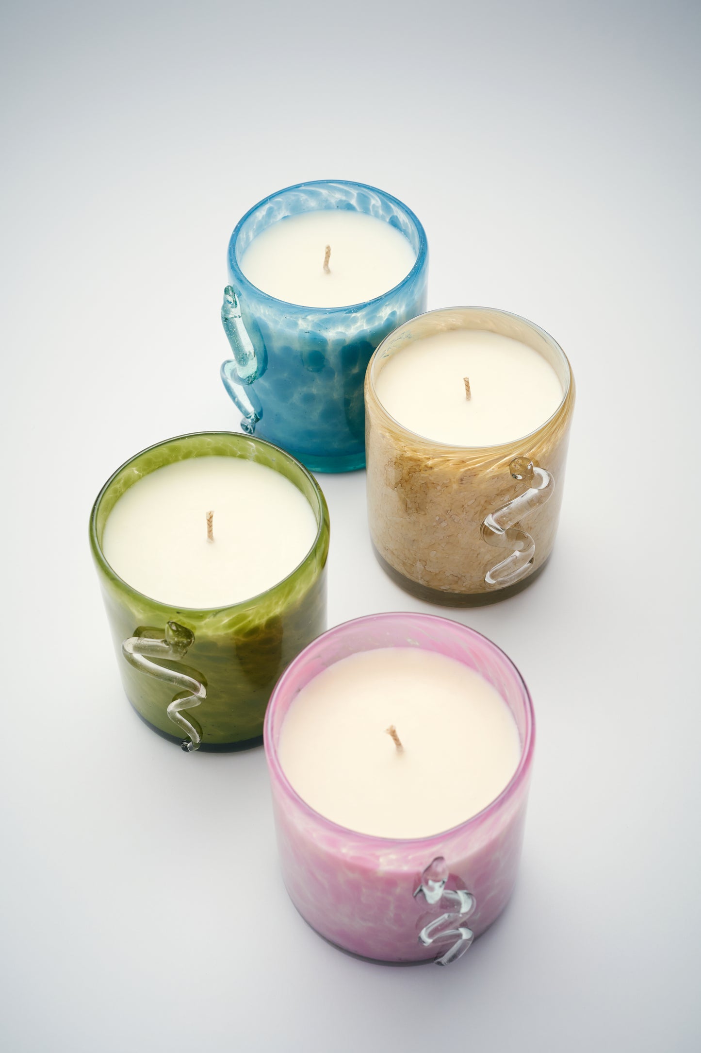 Serpent Glass Candle in Blue