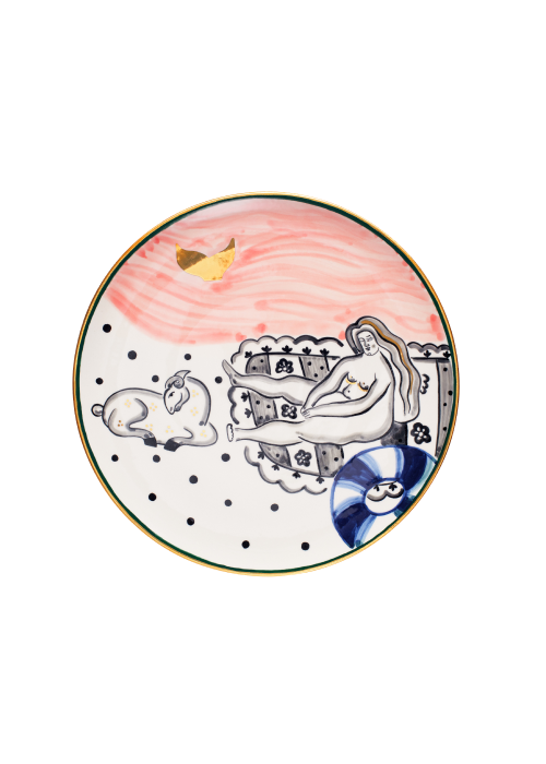 Тарілка з пляжницею