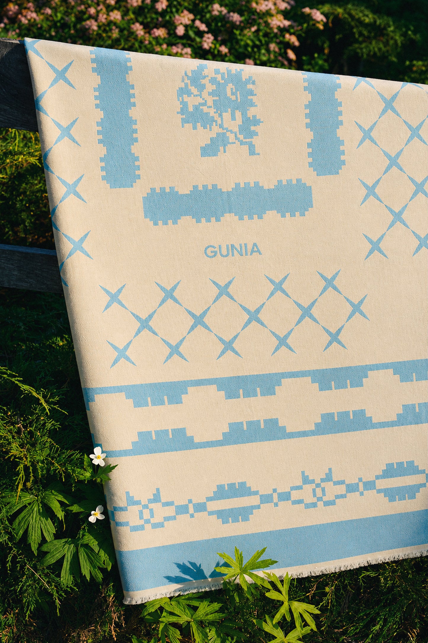 Ruzha Throw Blanket in Blue