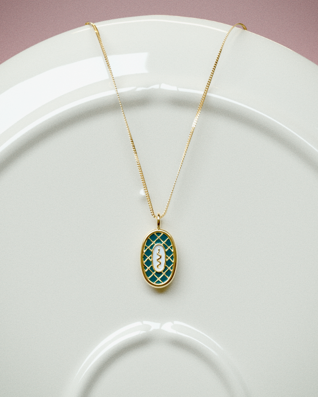 Serpent Necklace in Emerald Green