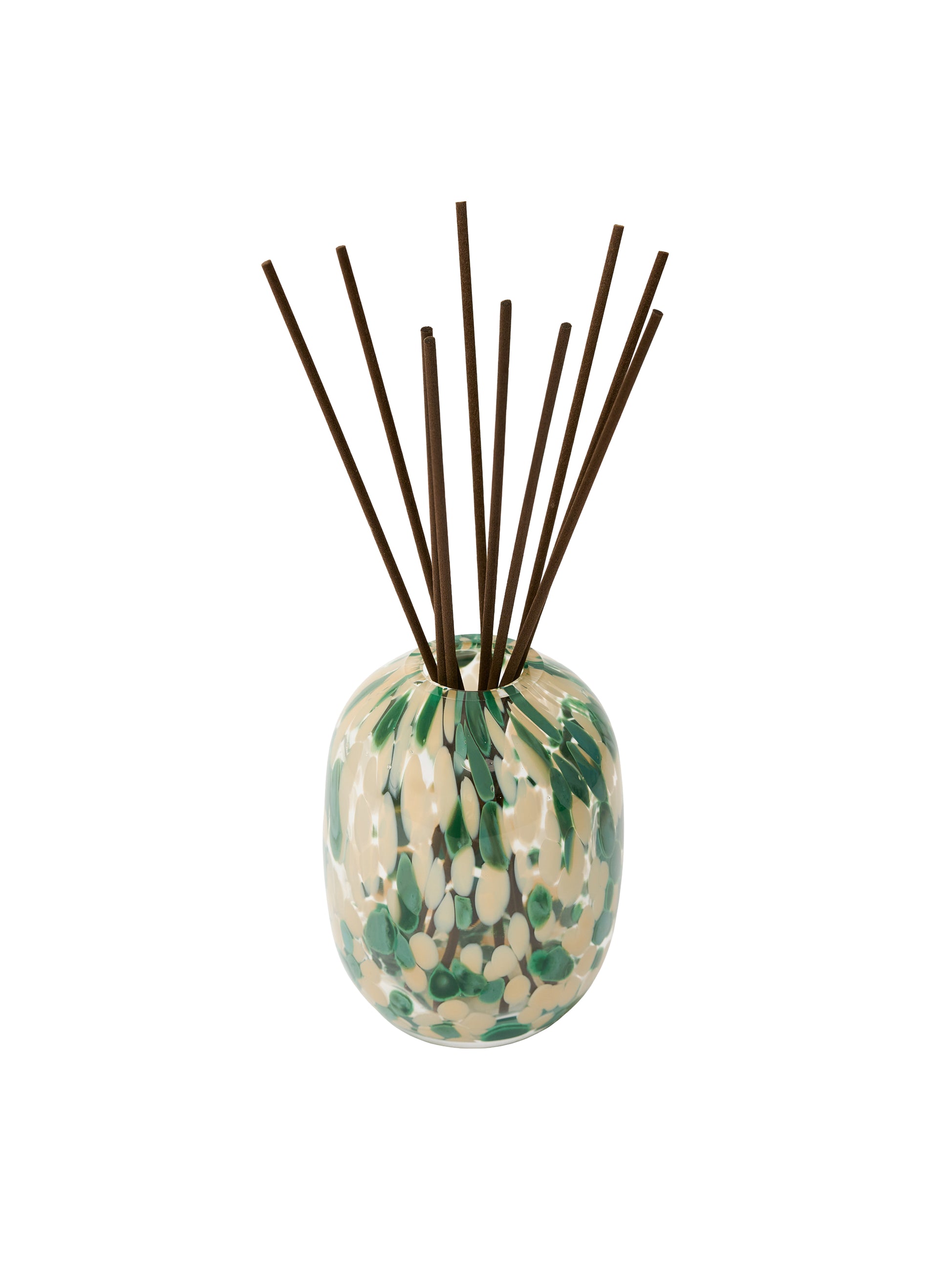 Birdsong Glass Diffuser Vessel in Green slide 1