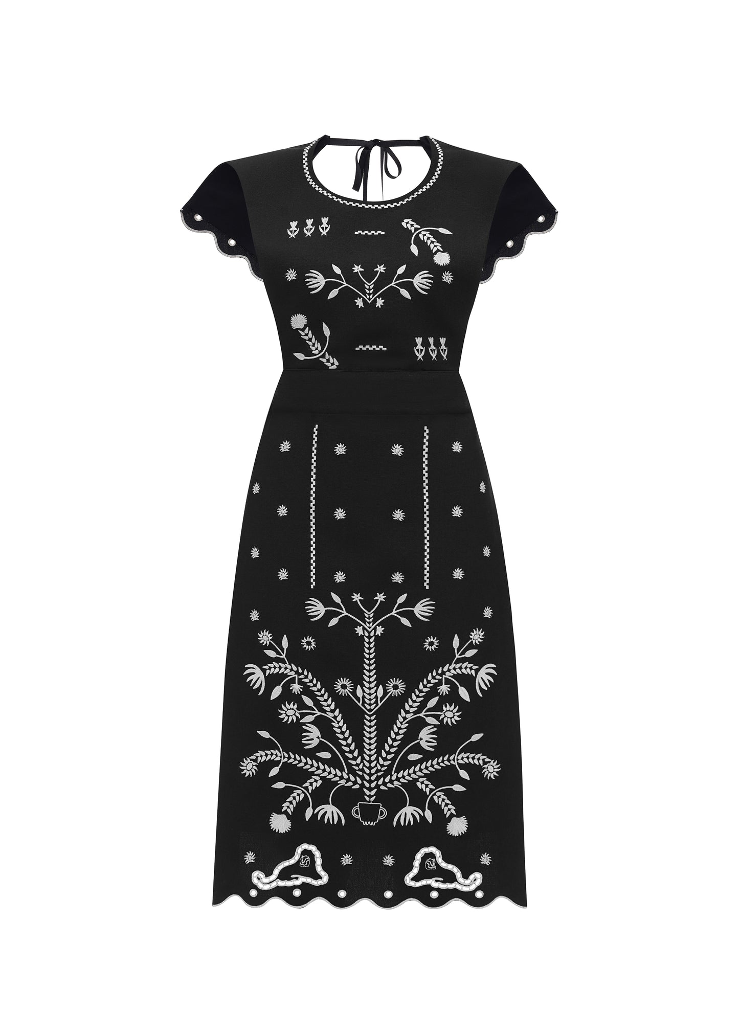 Black Embroidered Apron