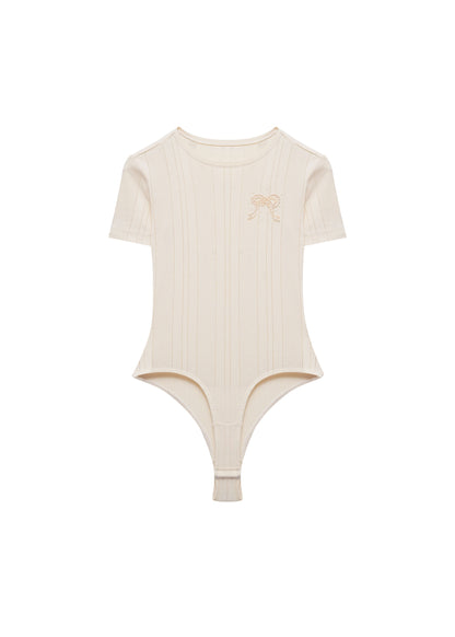 Textured T-Shirt Bodysuit