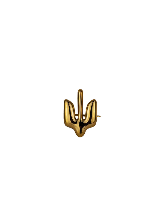 Gold Plated Brooch Trident