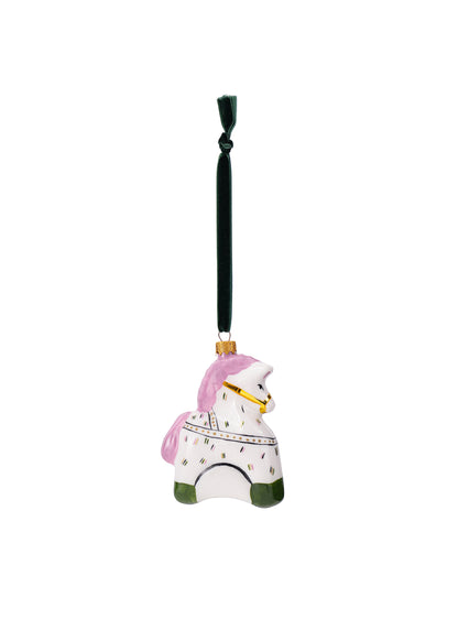Ялинкова іграшка Коник білий