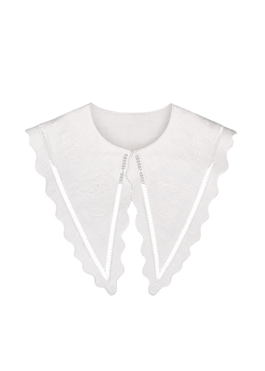 Vytynanka Triangle Pajama Collar in White