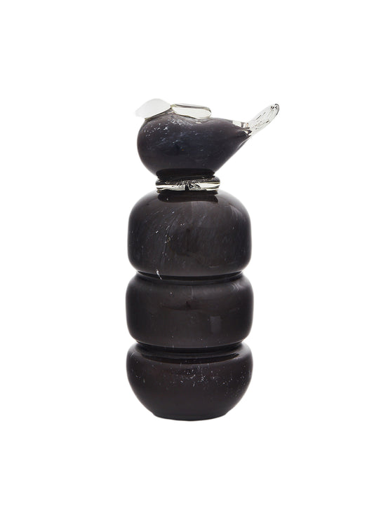 Black guta glass candle holder