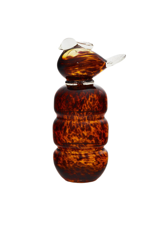 Leopard guta glass candle holder