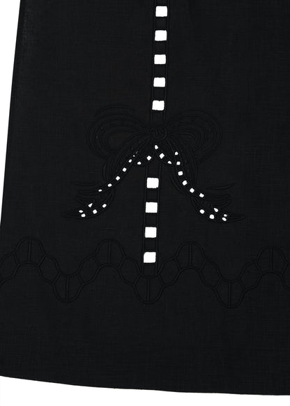 Oliana Dress With Ties in Black