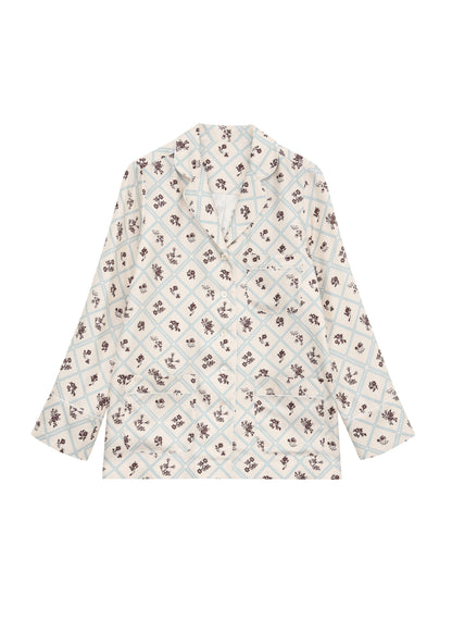 Шовкова сорочка з принтом Ружа в молочному