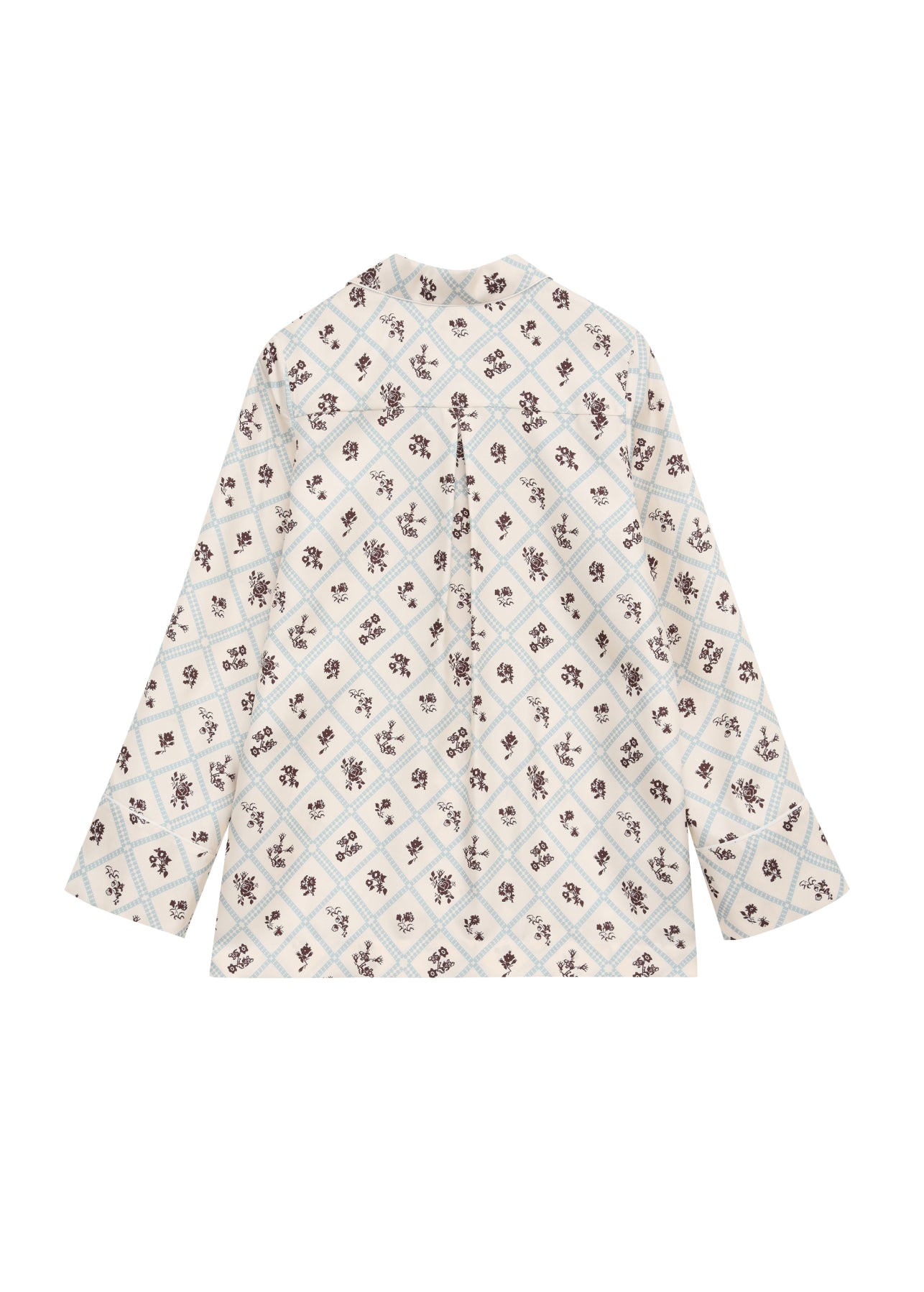 Шовкова сорочка з принтом Ружа в молочному