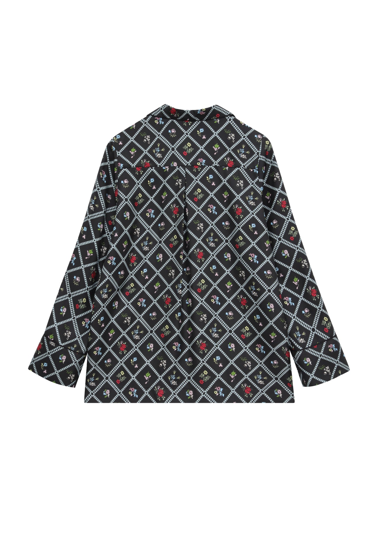 Шовкова сорочка з принтом Ружа в чорному