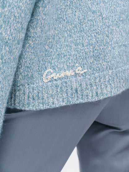 Hooded Mélange Sweater in Blue
