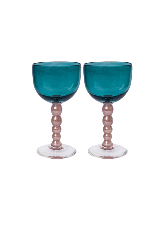 Guta glass goblet in Green