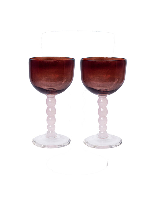Guta glass goblet in Red