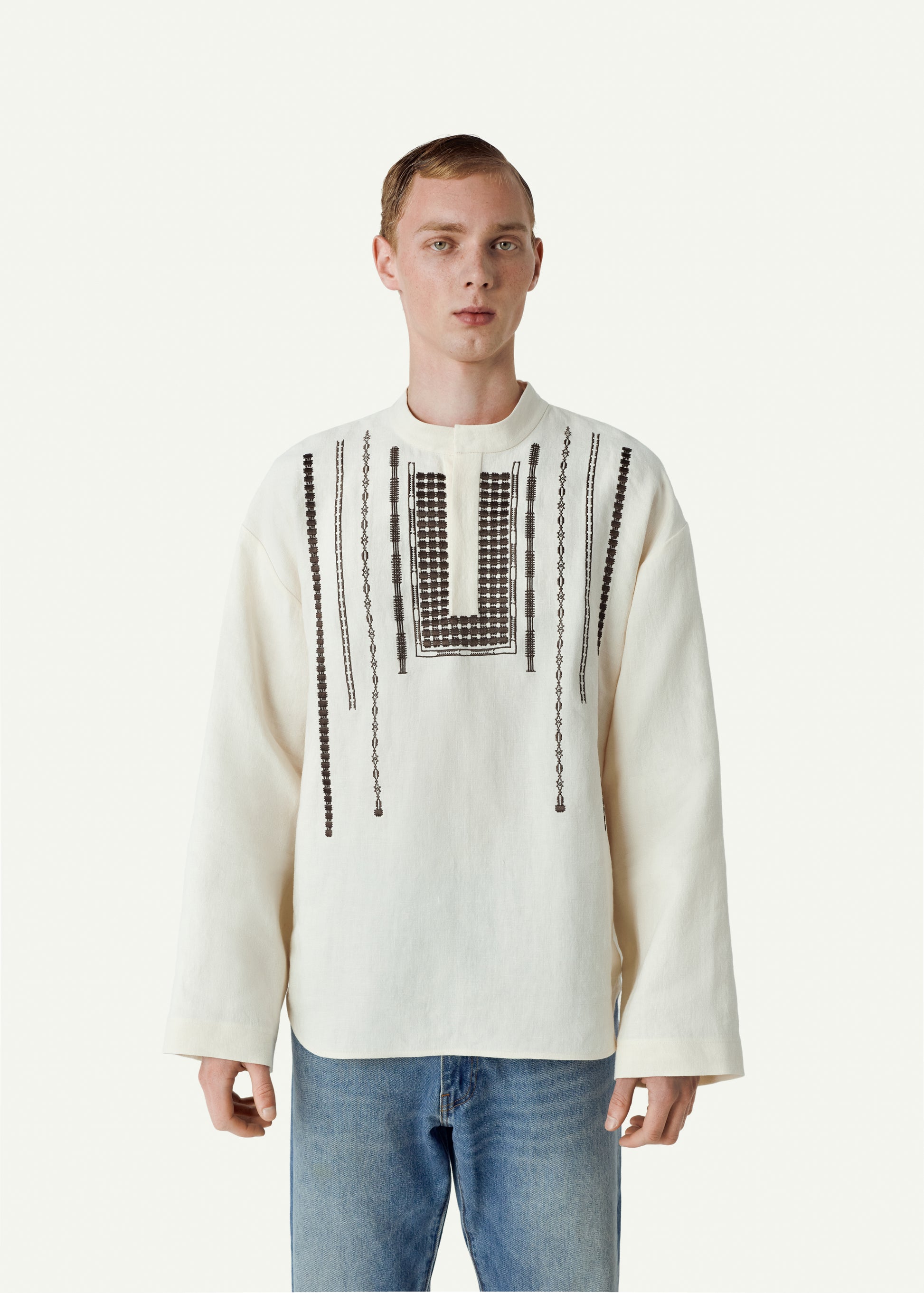 Сорочка чоловіча Ярема молочна фото