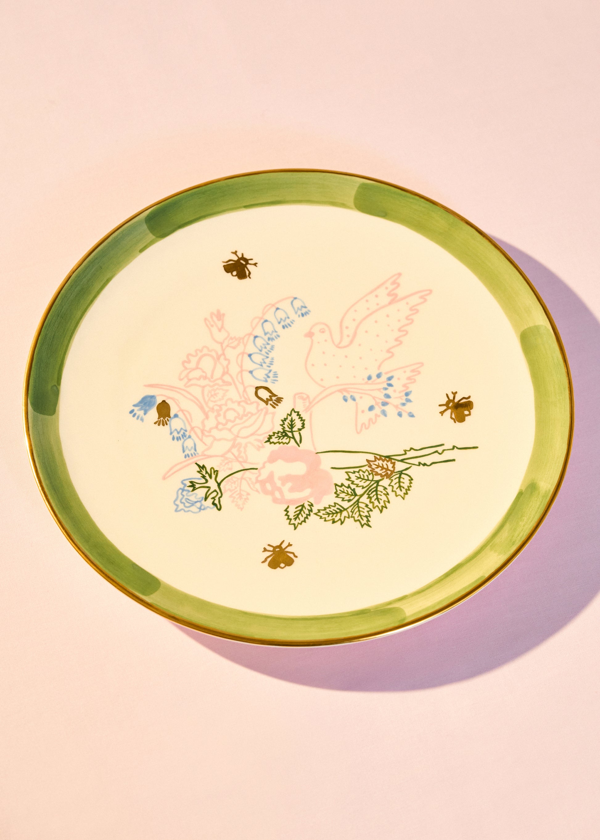 Тарілка кругла Голубка менша фото