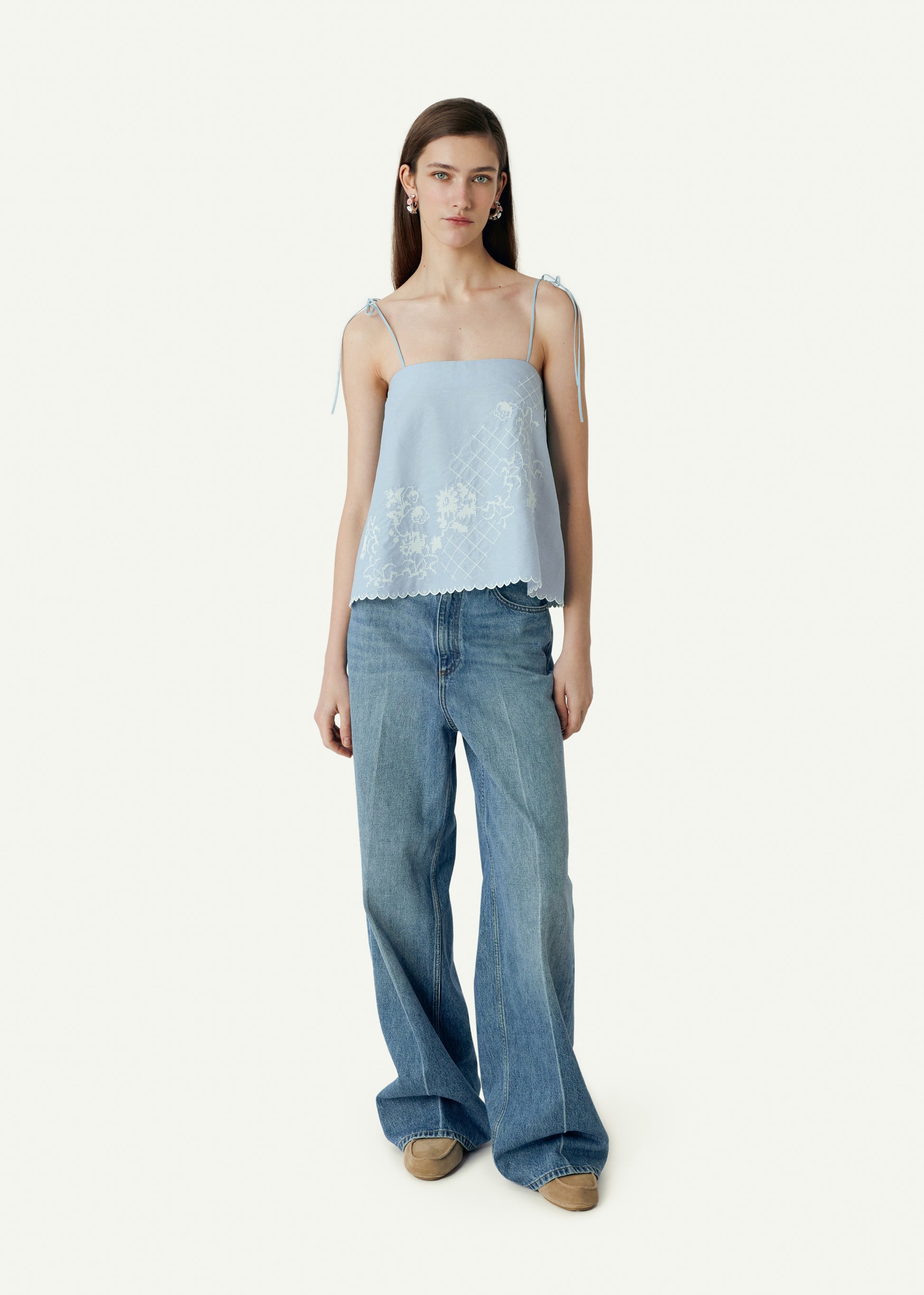 Top with Tyn Embroidery in blue slide 2